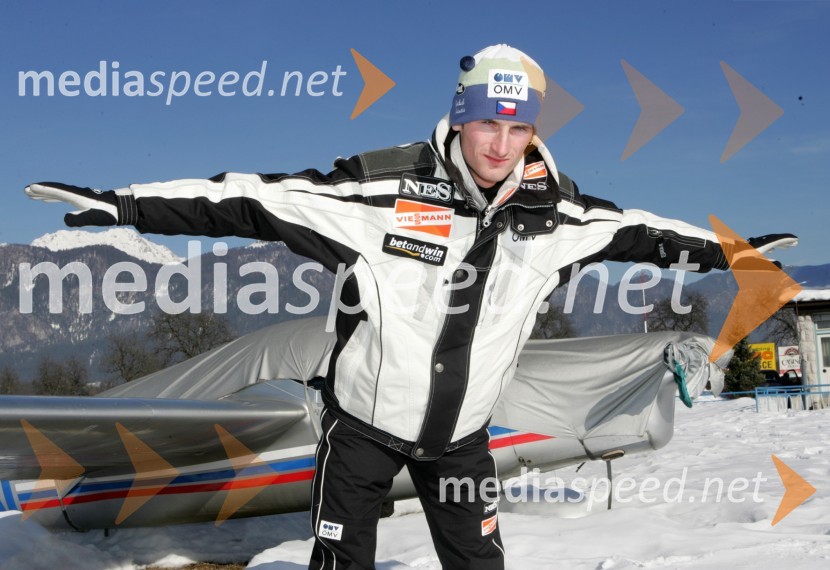 Jakub Janda, češki smučarski skakalecJakub Janda, smučarski skakalec na treningu v Lescah