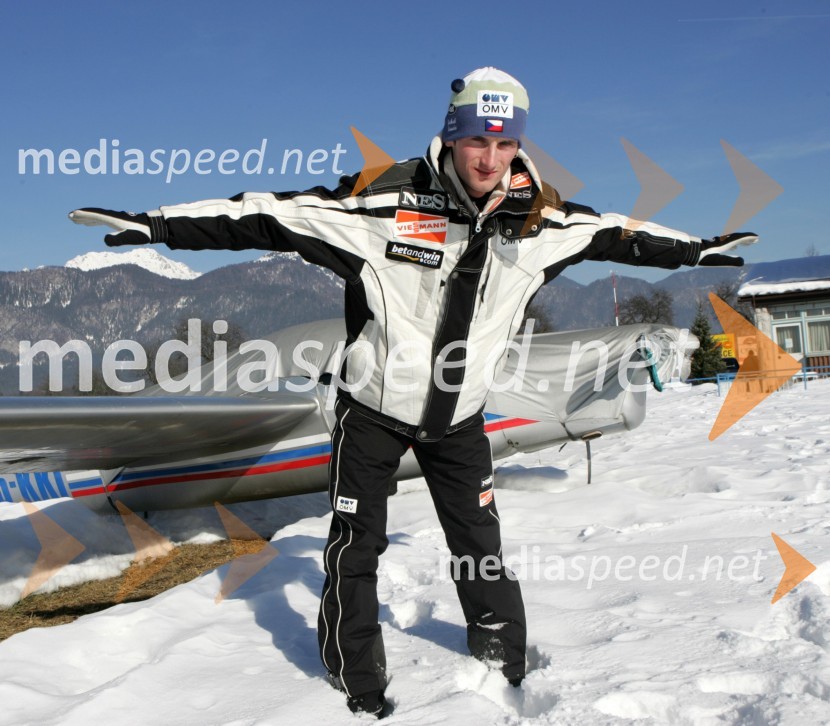 Jakub Janda, češki smučarski skakalecJakub Janda, smučarski skakalec na treningu v Lescah