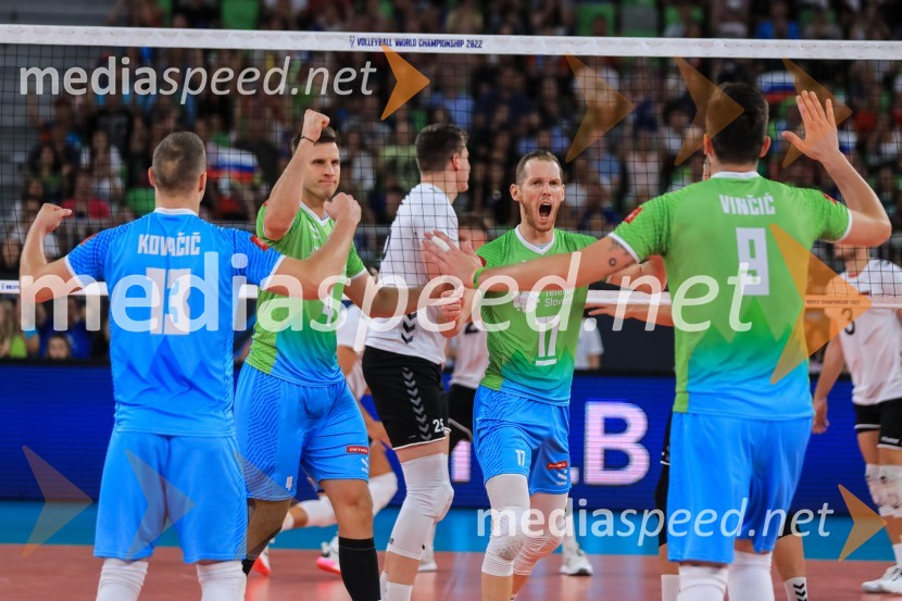  Jani Kovačič, odbojkar;  Jan  Kozamernik, odbojkar;  Tine  Urnaut, kapetan slovenske odbojkarske reprezentance;  Dejan  Vinčić, odbojkarSlovenci v četrtfinalu svetovnega prvenstva v odbojki 2022
