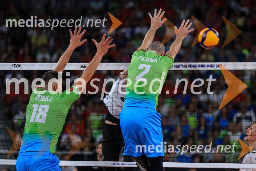  Klemen Čebulj, odbojkar;  Alen  Pajenk  , odbojkarSlovenci v četrtfinalu svetovnega prvenstva v odbojki 2022