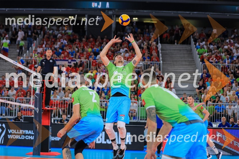  Alen  Pajenk  , odbojkar;  Dejan  Vinčić, odbojkar;  Klemen Čebulj, odbojkarSlovenci v četrtfinalu svetovnega prvenstva v odbojki 2022