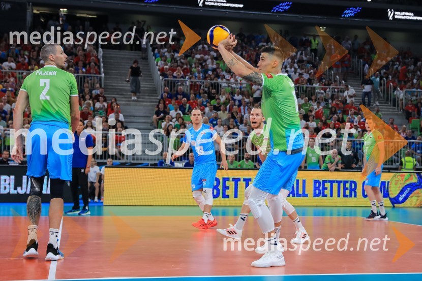  Alen  Pajenk  , odbojkar;  Klemen Čebulj, odbojkarSlovenci v četrtfinalu svetovnega prvenstva v odbojki 2022