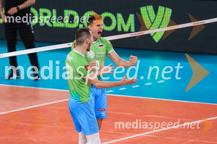  Tine  Urnaut, kapetan slovenske odbojkarske reprezentance;  Jan  Kozamernik, odbojkarSlovenci v četrtfinalu svetovnega prvenstva v odbojki 2022