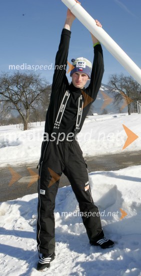Jakub Janda, češki smučarski skakalecJakub Janda, smučarski skakalec na treningu v Lescah