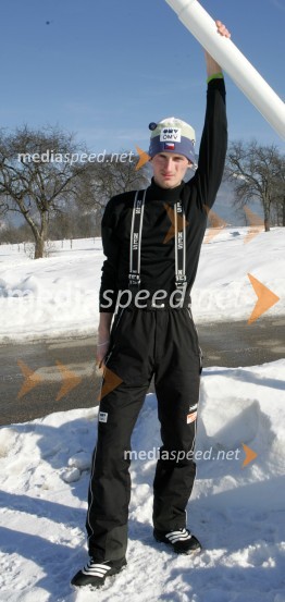 Jakub Janda, češki smučarski skakalecJakub Janda, smučarski skakalec na treningu v Lescah