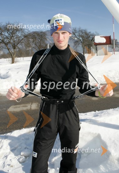 Jakub Janda, češki smučarski skakalecJakub Janda, smučarski skakalec na treningu v Lescah