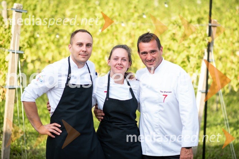  Sebastjan Plevčak, kuhar;  Nives Kovačič;  Tomi GregorinčičŽametna večerja tokrat prvič v Mariboru