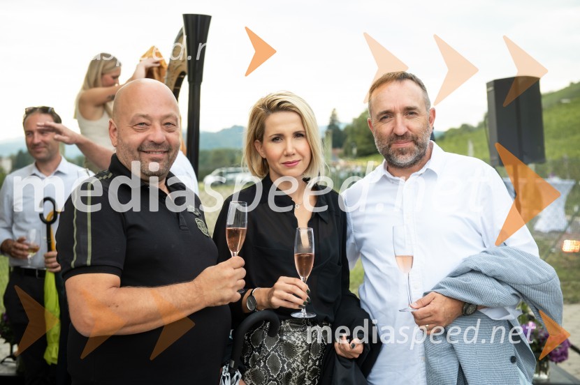  Boštjan Protner, vinar, Hiša Joannes Protner;  Natalija Cvetko, Mediaspeed d.o.o.;  Borut  Cvetko, kreativni direktor, Mediaspeed d.o.o.Žametna večerja tokrat prvič v Mariboru