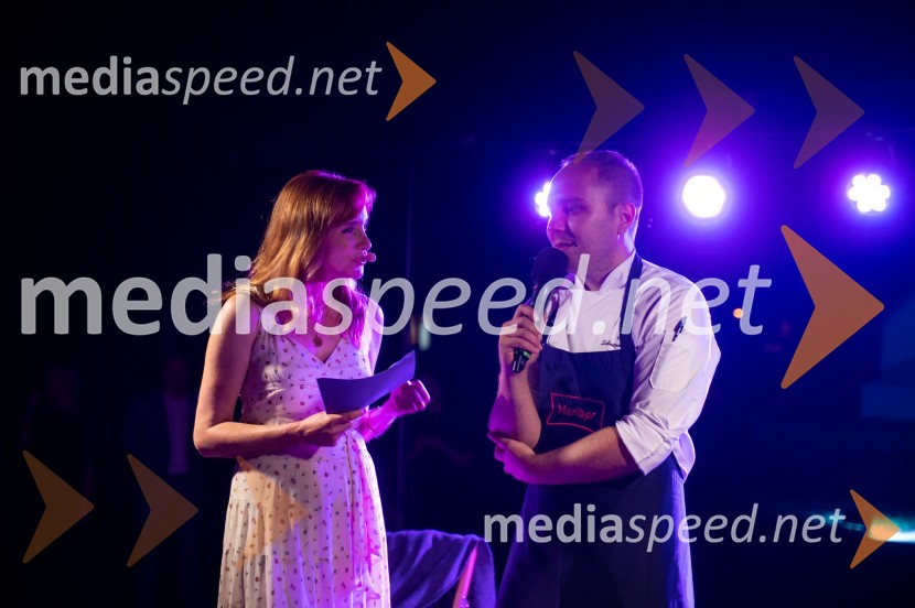  Mojca Mavec, voditeljica;  Sebastjan Plevčak, kuharŽametna večerja tokrat prvič v Mariboru