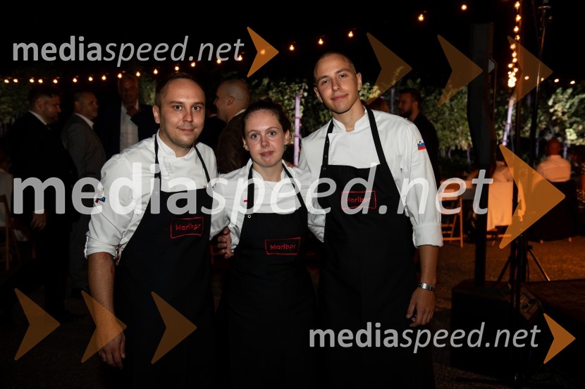  Sebastjan Plevčak, kuhar;  Nives Kovačič;  ... Žametna večerja tokrat prvič v Mariboru