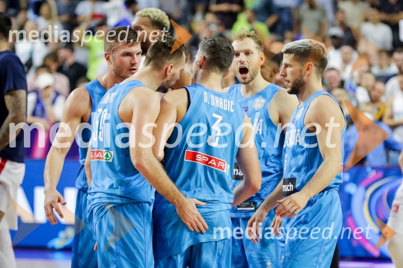  Edo Murić, košarkar;  Zoran Dragić, košarkar;  Goran Dragić, košarkar;  Jaka Blažič, košarkar;  Aleksej  Nikolić, košarkarSlovenija na po epski predstavi Dončića zasenčila Francoze