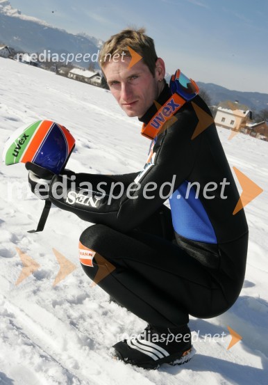 Jakub Janda, češki smučarski skakalecJakub Janda, smučarski skakalec na treningu v Lescah