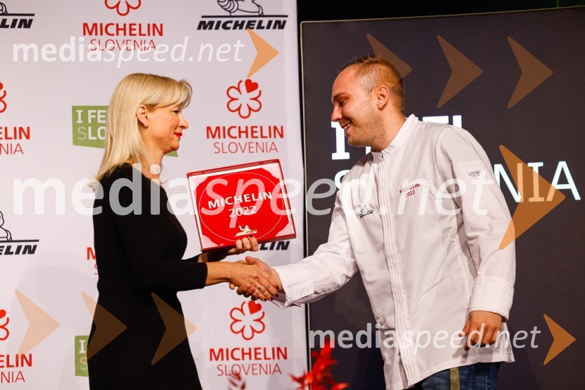 mag. Maja Pak Olaj, direktorica, Slovenska turistična organizacija;  Sebastjan Plevčak, kuharPodelitev Michelinovih zvezdic v Sloveniji, 2022