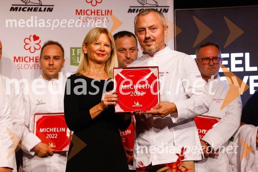 mag. Maja Pak Olaj, direktorica, Slovenska turistična organizacija;  Rok Vovko, gostilna VovkoPodelitev Michelinovih zvezdic v Sloveniji, 2022