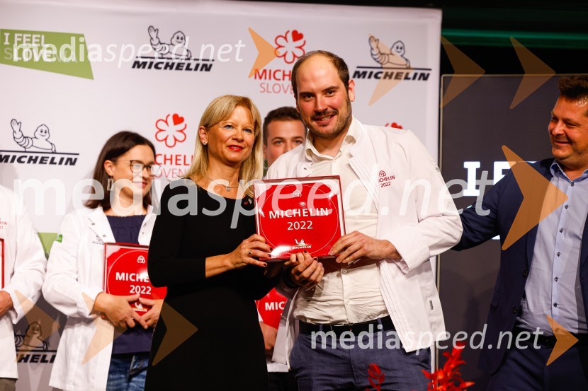 mag. Maja Pak Olaj, direktorica, Slovenska turistična organizacija;  Sebastjan Elbl, kuharPodelitev Michelinovih zvezdic v Sloveniji, 2022