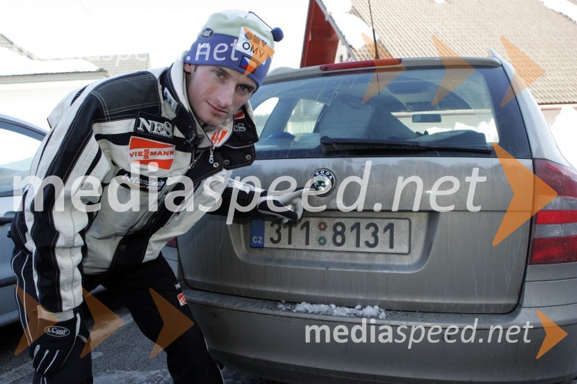 Jakub Janda, češki smučarski skakalecJakub Janda, smučarski skakalec na treningu v Lescah