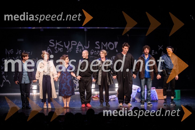  Aljoša Ternovšek, igralec;  Vesna Pernarčič, igralka;  Vesna  Slapar, igralka;  ... ;  ... ;  ... ;  Miha Rodman, igralec;  Blaž Setnikar, igralecVse zastonj! Vse zastonj!, Prešernovo gledališče Kranj, premiera