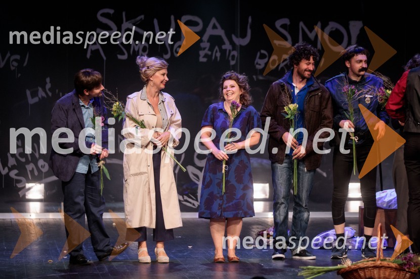  Aljoša Ternovšek, igralec;  Vesna Pernarčič, igralka;  Vesna  Slapar, igralka;  Miha Rodman, igralec;  Blaž Setnikar, igralecVse zastonj! Vse zastonj!, Prešernovo gledališče Kranj, premiera