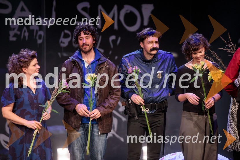  Vesna  Slapar, igralka;  Miha Rodman, igralec;  Blaž Setnikar, igralec;  Ajda Valcl, režiserkaVse zastonj! Vse zastonj!, Prešernovo gledališče Kranj, premiera