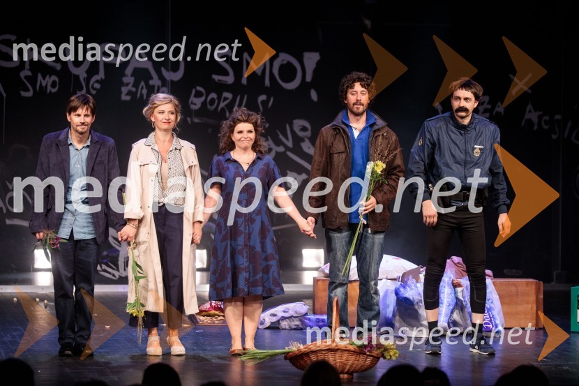  Aljoša Ternovšek, igralec;  Vesna Pernarčič, igralka;  Vesna  Slapar, igralka;  Miha Rodman, igralec;  Blaž Setnikar, igralecVse zastonj! Vse zastonj!, Prešernovo gledališče Kranj, premiera