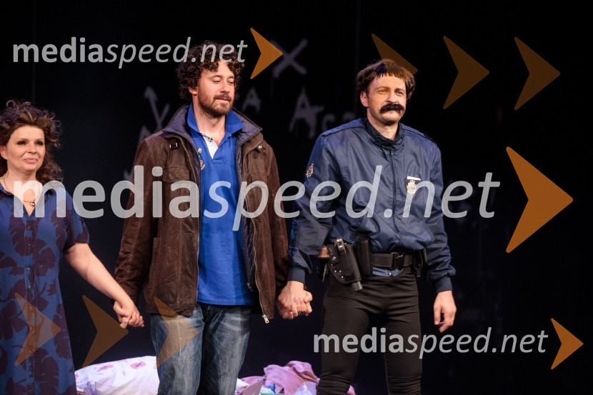  Vesna  Slapar, igralka;  Miha Rodman, igralec;  Blaž Setnikar, igralecVse zastonj! Vse zastonj!, Prešernovo gledališče Kranj, premiera