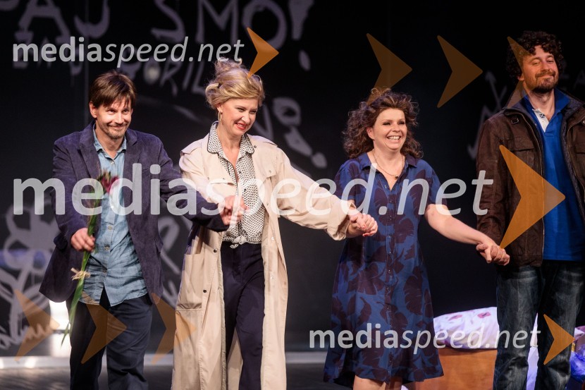  Aljoša Ternovšek, igralec;  Vesna Pernarčič, igralka;  Vesna  Slapar, igralka;  Miha Rodman, igralecVse zastonj! Vse zastonj!, Prešernovo gledališče Kranj, premiera