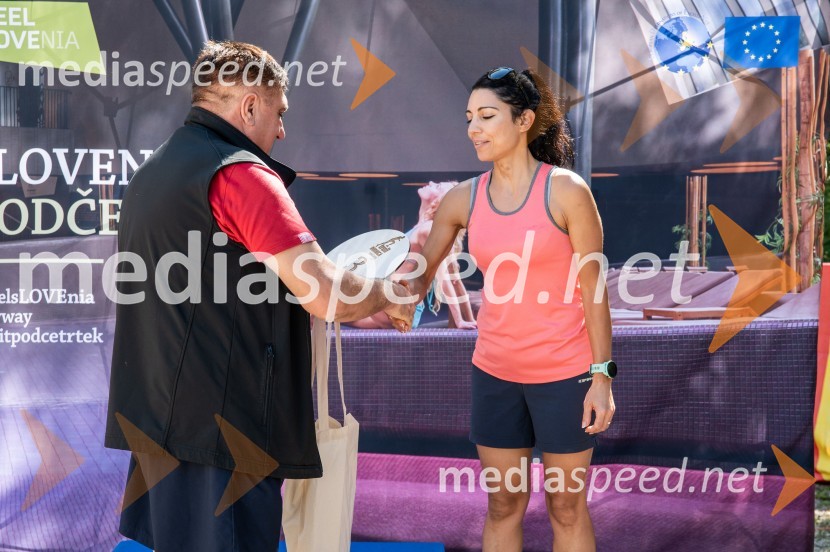  Peter Misja, župan, Občina Podčetrtek, predsednik Turistične zveze Slovenije;  Laura Primec, 3. mesto, Trail Rudnica 13kmTrail Rudnica, druženje in zabava s skupino Donačka & Barbara