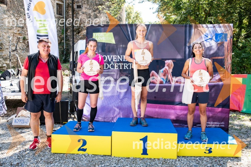  Peter Misja, župan, Občina Podčetrtek, predsednik Turistične zveze Slovenije;  Kristina Jazbec, 2. mesto, Trail Rudnica 13km;  Lidija Johan, 1. mesto Trail Rudnica, dvojček;  Laura Primec, 3. mesto, Trail Rudnica 13kmTrail Rudnica, druženje in zabava s skupino Donačka & Barbara