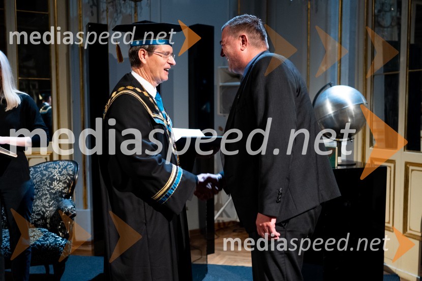 prof. dr. Zdravko Kačič, rektor Univerze v Mariboru;  Peter Pišek, Podjetnik leta 2018, Pišek & HSF LogisticsDan Univerze v Mariboru 2022