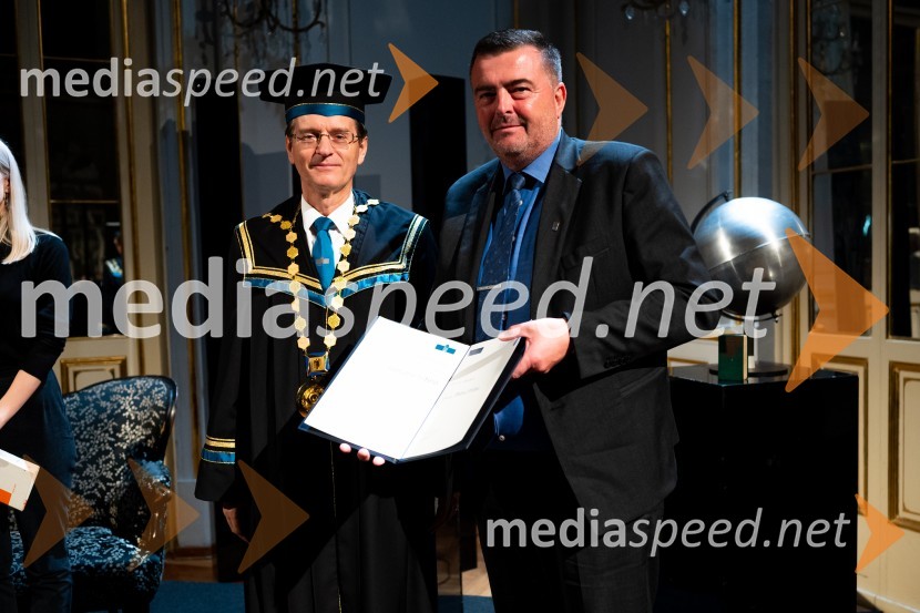 prof. dr. Zdravko Kačič, rektor Univerze v Mariboru;  Peter Pišek, Podjetnik leta 2018, Pišek & HSF LogisticsDan Univerze v Mariboru 2022