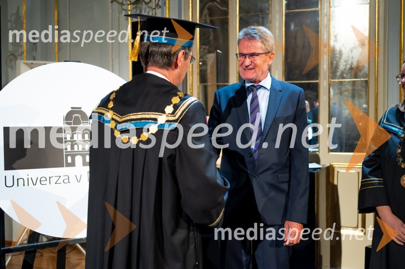 prof. dr. Zdravko Kačič, rektor Univerze v Mariboru;  prof. dr. Miroslav  Rebernik  , Ekonomsko poslovna fakulteta, Univerza v MariboruDan Univerze v Mariboru 2022