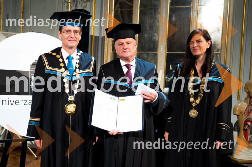 prof. dr. Zdravko Kačič, rektor Univerze v Mariboru;  Marjan  Pipenbaher, gradbeni inženir, Ponting; doc. dr. Vesna Žegarac Leskovar, dekanica Fakulteta za gradbeništvo, prometno inženirstvo in arhitekturoDan Univerze v Mariboru 2022