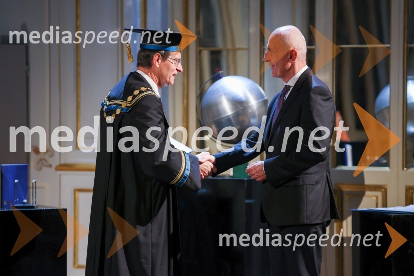 prof. dr. Zdravko Kačič, rektor Univerze v Mariboru;  Aleš Rotar, strokovni sodelavec na področju projektiranja, Krka, d. d., Novo mestoDan Univerze v Mariboru 2022