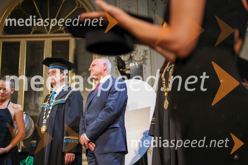 prof. dr. Zdravko Kačič, rektor Univerze v Mariboru;  Marjan  Pipenbaher, gradbeni inženir, PontingDan Univerze v Mariboru 2022