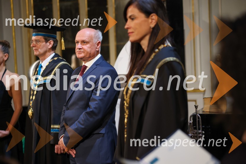 prof. dr. Zdravko Kačič, rektor Univerze v Mariboru;  Marjan  Pipenbaher, gradbeni inženir, Ponting; doc. dr. Vesna Žegarac Leskovar, dekanica Fakulteta za gradbeništvo, prometno inženirstvo in arhitekturoDan Univerze v Mariboru 2022