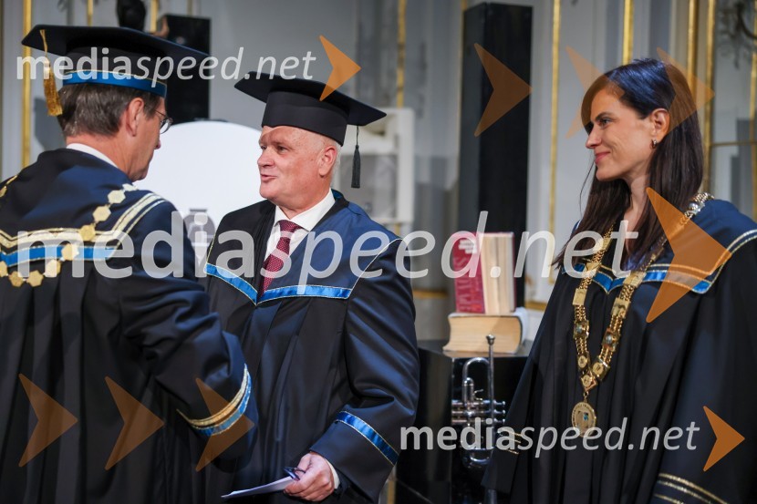 prof. dr. Zdravko Kačič, rektor Univerze v Mariboru;  Marjan  Pipenbaher, gradbeni inženir, Ponting; doc. dr. Vesna Žegarac Leskovar, dekanica Fakulteta za gradbeništvo, prometno inženirstvo in arhitekturoDan Univerze v Mariboru 2022