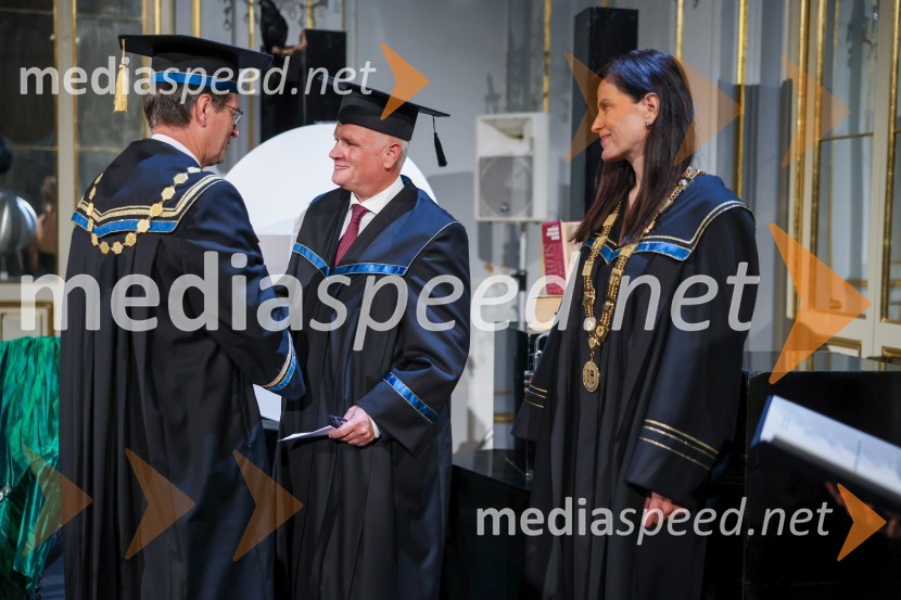 prof. dr. Zdravko Kačič, rektor Univerze v Mariboru;  Marjan  Pipenbaher, gradbeni inženir, Ponting; doc. dr. Vesna Žegarac Leskovar, dekanica Fakulteta za gradbeništvo, prometno inženirstvo in arhitekturoDan Univerze v Mariboru 2022