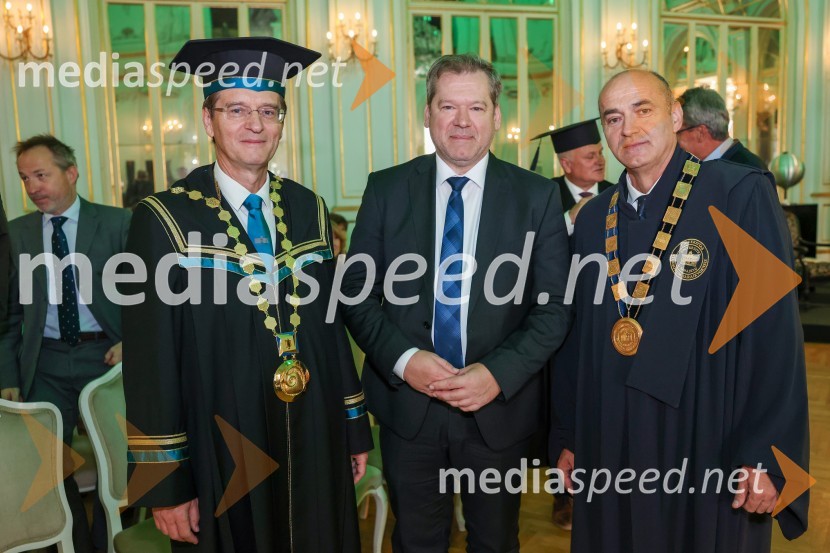 prof. dr. Zdravko Kačič, rektor Univerze v Mariboru;   Igor Papič, minister za izobraževanje, znanost in šport;  ... Dan Univerze v Mariboru 2022