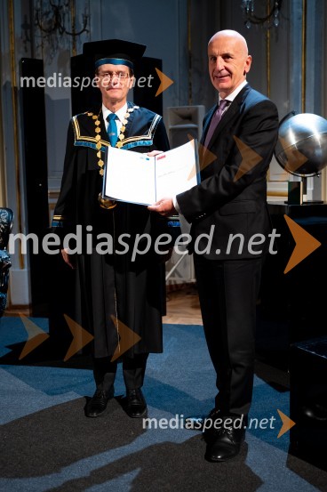 prof. dr. Zdravko Kačič, rektor Univerze v Mariboru;  Aleš Rotar, strokovni sodelavec na področju projektiranja, Krka, d. d., Novo mestoDan Univerze v Mariboru 2022