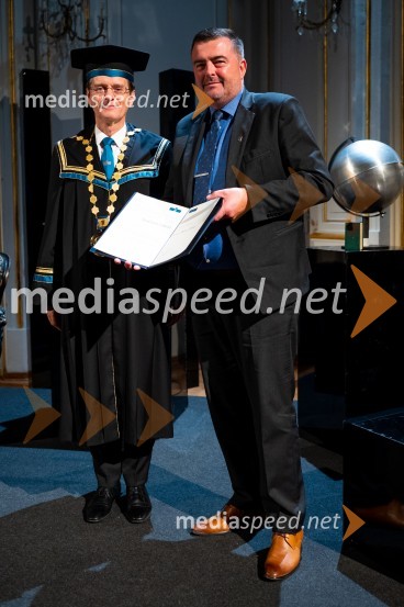 prof. dr. Zdravko Kačič, rektor Univerze v Mariboru;  Peter Pišek, Podjetnik leta 2018, Pišek & HSF LogisticsDan Univerze v Mariboru 2022