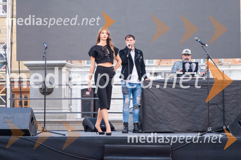  ... ;  Aydin Huzejrović, oblikovalec DNA clothes;  Dalaj Eegol, DJ- RecyclemanModna revija in zaključek dogodka Kr`petek v Kranju