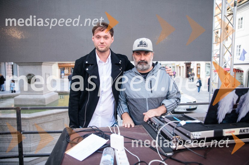  Aydin Huzejrović, oblikovalec DNA clothes;  Dalaj Eegol, DJ- RecyclemanModna revija in zaključek dogodka Kr`petek v Kranju