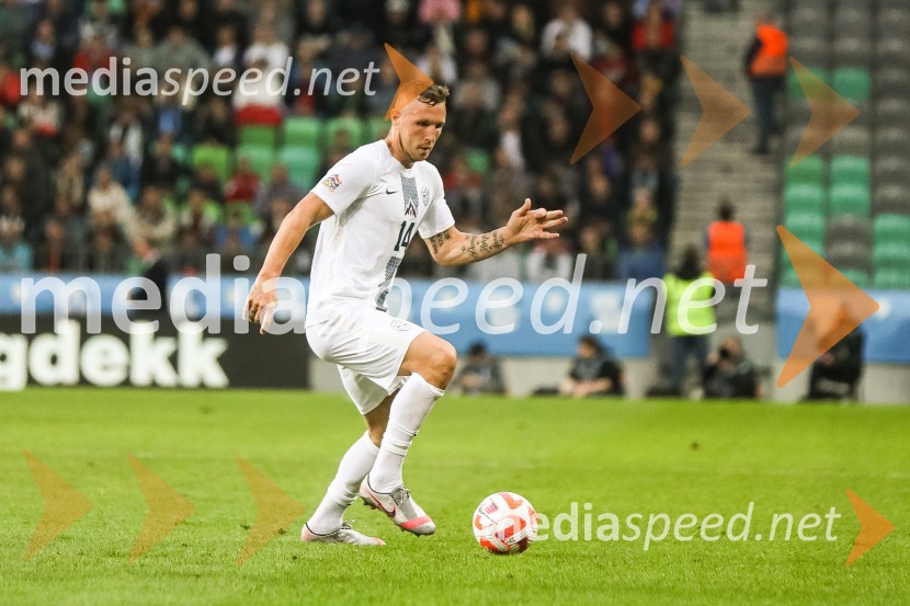  Jasmin Kurtić, nogometaš, SpalLiga Narodov, Slovenija - Norveška