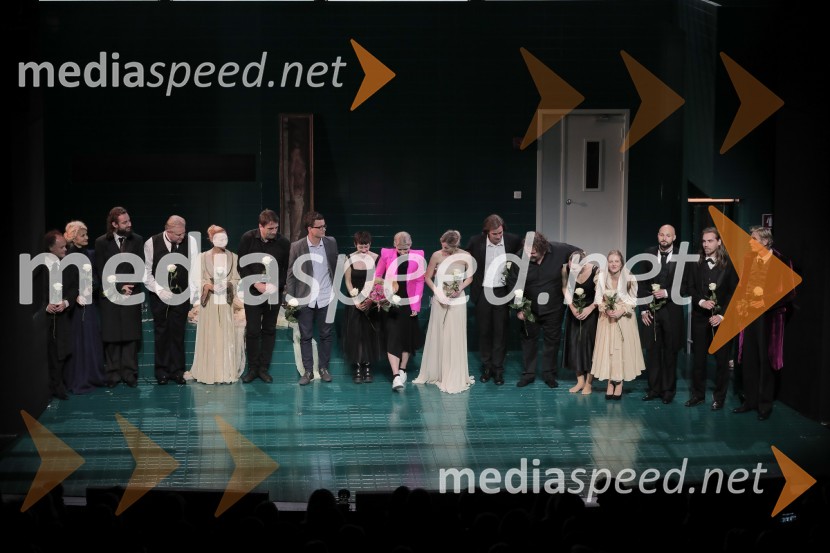  Gašper Jarni, igralec;  Tanja Dimitrievska, igralka;  Gal  Oblak, igralec ;  Jožef Ropoša, igralec;  Viktorija Bencik Emeršič, igralka;  ... ;  Juš A. Zidar, režiser;  ... ;  Eva Mahkovic, dramaturginja;  Ajda Smrekar, igralka;  Filip Samobor, igralec;  Primož Pirnat, igralec;  Klara Kuk, igralka, manekenka;  Lena Hribar  Škrlec, igralka;  Jaka Lah, igralec;  Matic Maco Lukšič, igralec;  Boris  Kerč, igralecIdiot, premiera drame in podelitev Delovih nagrad