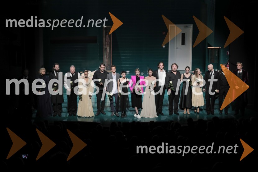  Tanja Dimitrievska, igralka;  Gal  Oblak, igralec ;  Jožef Ropoša, igralec;  Viktorija Bencik Emeršič, igralka;  ... ;  Juš A. Zidar, režiser;  ... ;  Eva Mahkovic, dramaturginja;  Ajda Smrekar, igralka;  Filip Samobor, igralec;  Primož Pirnat, igralec;  Klara Kuk, igralka, manekenka;  Lena Hribar  Škrlec, igralka;  Jaka Lah, igralec;  Matic Maco Lukšič, igralec;  Boris  Kerč, igralecIdiot, premiera drame in podelitev Delovih nagrad