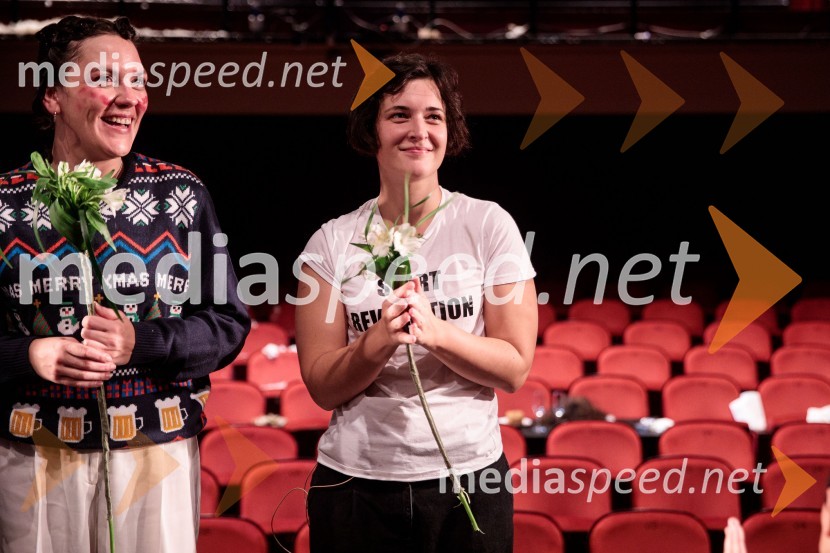  Tamara Avguštin, igralka;  Doroteja Nadrah, igralkaZaprta študija. »New Constructive Ethics«, premiera v Prešernovem gledališču Kranj