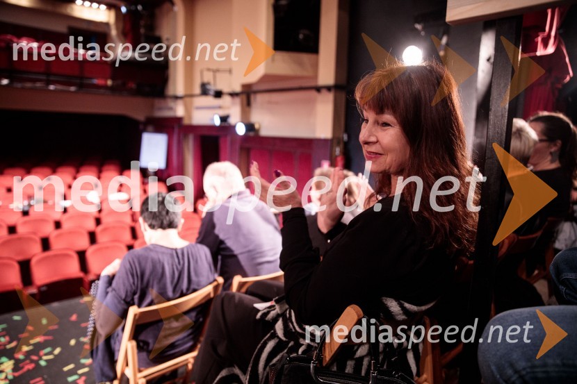  Violeta Tomić, igralka, bivša poslanka DZZaprta študija. »New Constructive Ethics«, premiera v Prešernovem gledališču Kranj