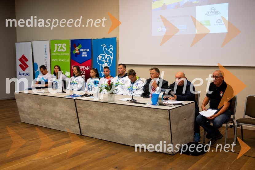  Gregor Brod;  Andreja Leški, judoistka;  Kaja Kajzer, judoistka;  Maruša Štangar, judoistka;  David Štarkelj, judoist;  Vito Dragič, judoist;  Volha Shtyrba, Judo klub Olimpija;  Lovrencij Galuf, predsednik, Judo zveza Slovenije;  Marjan Fabjan, športni trener; dr.med Franjo Murko, mestni svetnik Novinarska konferenca Judo zveze Slovenije