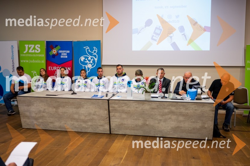  Gregor Brod;  Andreja Leški, judoistka;  Kaja Kajzer, judoistka;  Maruša Štangar, judoistka;  David Štarkelj, judoist;  Vito Dragič, judoist;  Volha Shtyrba, Judo klub Olimpija;  Lovrencij Galuf, predsednik, Judo zveza Slovenije;  Marjan Fabjan, športni trener; dr.med Franjo Murko, mestni svetnik Novinarska konferenca Judo zveze Slovenije