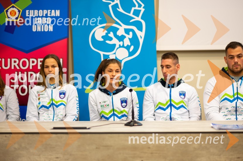  Kaja Kajzer, judoistka;  Maruša Štangar, judoistka;  David Štarkelj, judoist;  Vito Dragič, judoistNovinarska konferenca Judo zveze Slovenije